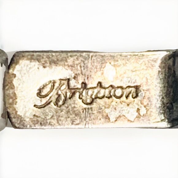 Vintage BRIGHTON Chunky Silver-Plated Southwestern Scrolled Circle Link Bracelet - Picture 4 of 4